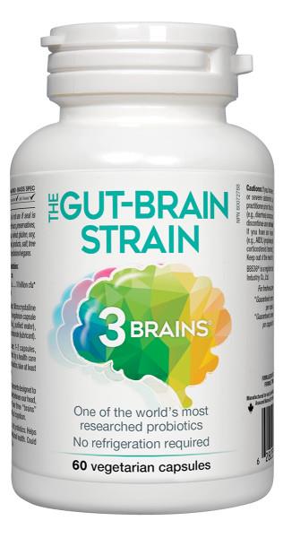 3 Brains Gut Brain Probiotic 60 Veggie Caps