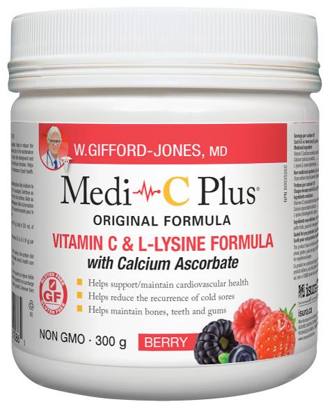Gifford Jones Medi C Plus Powder with <b>Calcium</b> Berry 300g. <br>For Heart Health, Bone Health and Collagen</br>