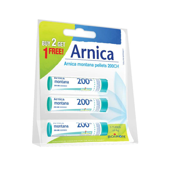 Boiron Arnica Montana 200CH Pack of 3. For Bruising, Trauma and Muscle Soreness