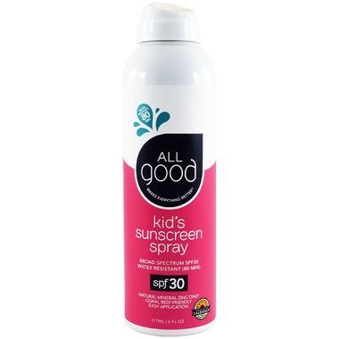 All Good SPF 30 Kid's Sunscreen Spray, Water Resistant