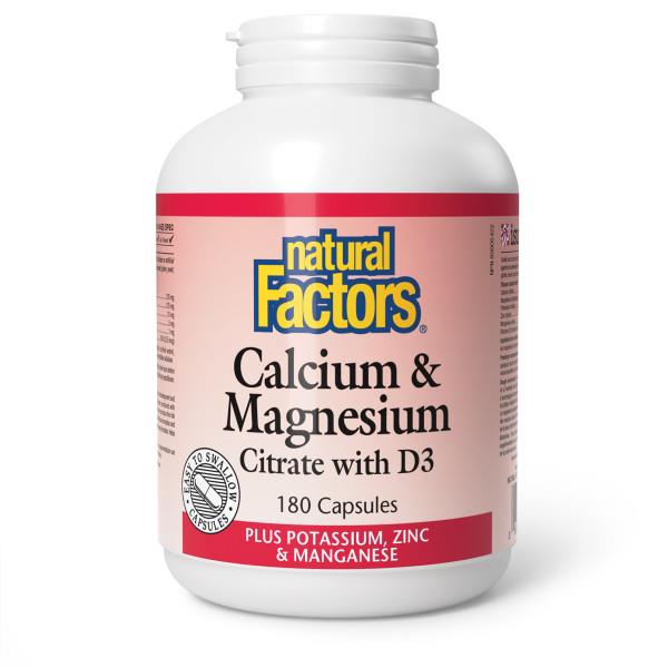 Natural Factors Calcium & Magnesium 180caps | YourGoodHealth