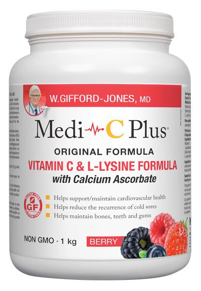 Gifford Jones Medi C Plus Powder with <b>Calcium</b> Berry 1kg. <br>For Heart Health, Bone Health and Collagen</br>