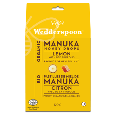 Wedderspoon Organic Manuka Honey Drops Lemon 250grams