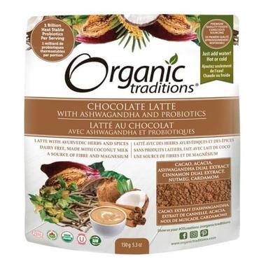 Organic Traditions Chocolate Latte with Probiotics and Ashwaghanda 150g