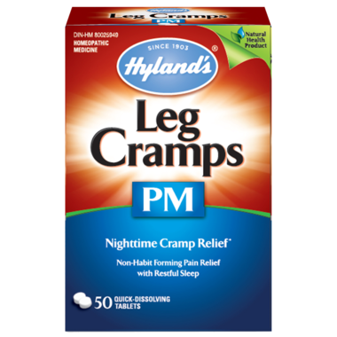 Hyland Leg Cramps PM 50 tablets. For Nightime Relief of Pain and Cramps in Legs.