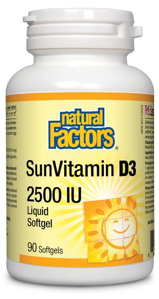 Natural Factors Vitamin D3 2500IU 90 Softgels