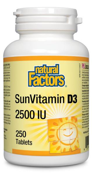 Natural Factors Vitamin D3 2500IU 250 Tablets