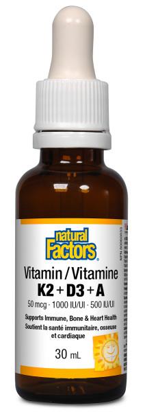 Natural Factors Vitamin K2+D3+A  Drops | YourGoodHealth