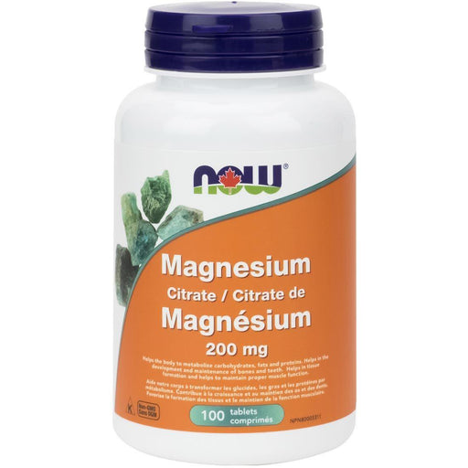 Now Magnesium Citrate 200mg 100 tablets | YourGoodHealth