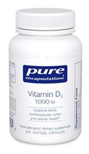 Pure Encapsulation Vitamin D3 1000 250 capsules | YourGoodHealth