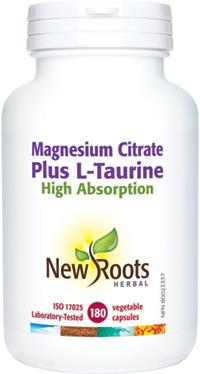 New Roots Magnesium Citrate plus L-Taurine 180 Capsules | YourGoodHealth