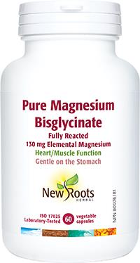 New Roots Pure Magnesium Bisglycinate 130 mg 60 Capsules | YourGoodHealth