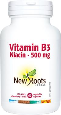 New Roots Vitamin B3 Niacin 500 mg 60 Capsules | YourGoodHealth