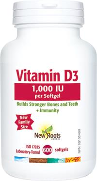 New Roots Vitamin D3 1,000 IU 600 Softgels | YourGoodHealth