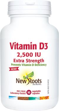 New Roots Vitamin D3 2,500 IU Extra Strength 90 Capsules | YourGoodHealth