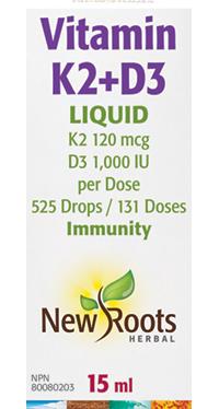 New Roots Vitamin K2 + D3 Liquid 15 ml | YourGoodHealth