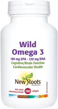 New Roots Wild Omega 3 EPA 180 mg / DHA 120 mg 180 Capsules | YourGoodHealth