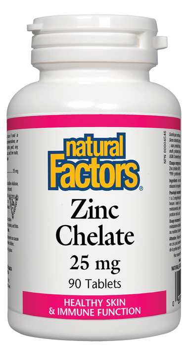 Natural Factors Zinc Chelate 25mg 90 tablets.Supports and Protects the Immune System
