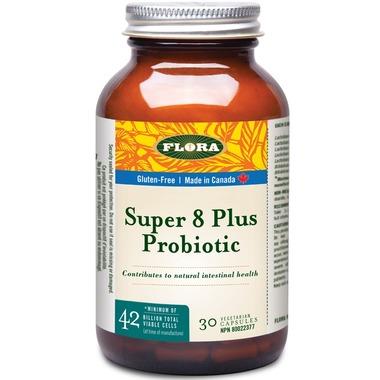 Flora Super 8 Plus Probiotic 60 Capsules. For Healthy Yeast Balance and Candida