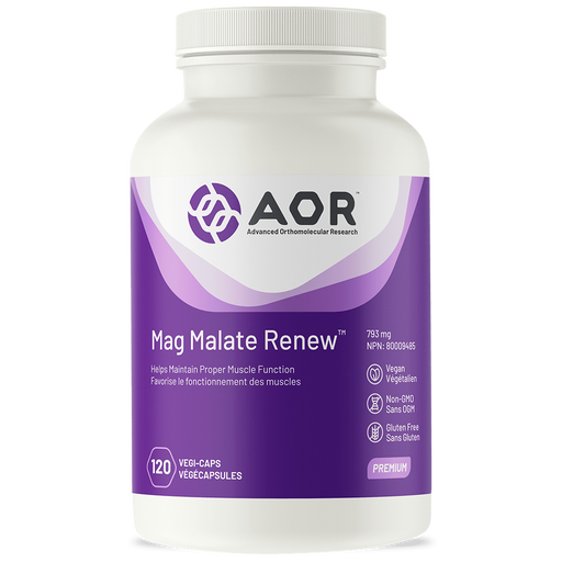 AOR Mag Malate Renew 120 capsules. For Fibromyalgia & Chronic Fatigue Syndrome