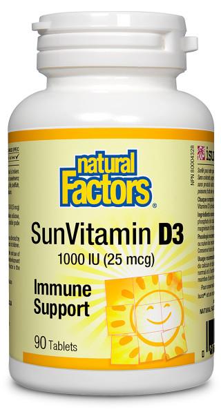 Natural Factors Vitamin D3 1000 IU  90 tablets