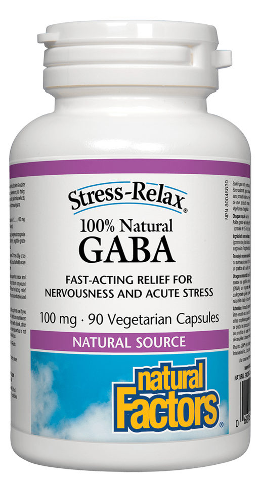 Natural Factors Gaba 100mg 90capsules. Gaba for Stress and Anxiety
