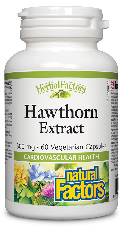 Natural Factors Hawthorn  50 mg 60 capsules. Improves Circulation and Heart Function