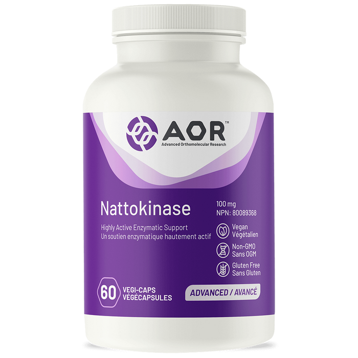 AOR Nattokinase 100mg 60 capsules. For Heart Health