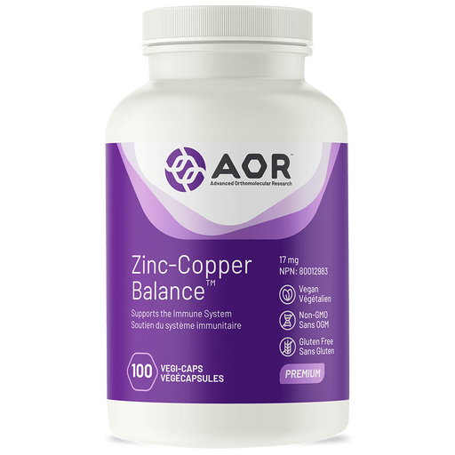 AOR Zinc Copper 100 capsules. For Skin, Prostate & Immunity