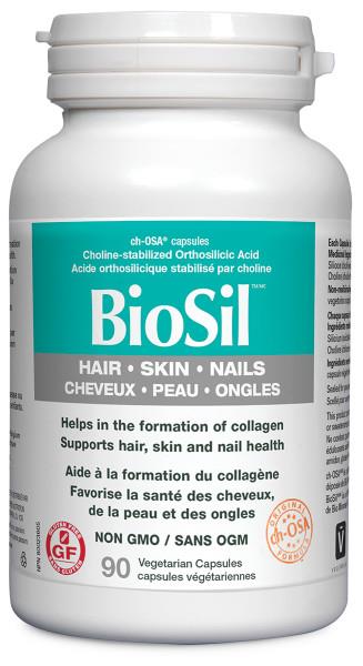 BioSil  90 capsules.  Biosil helps to generate Collagen for Stronger Thicker Hair and Nails and Fewer Lines and Wrinkles.