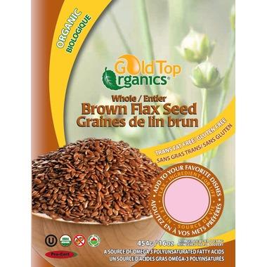 Gold Top Flaxseed  Organic Brown Whole 454g