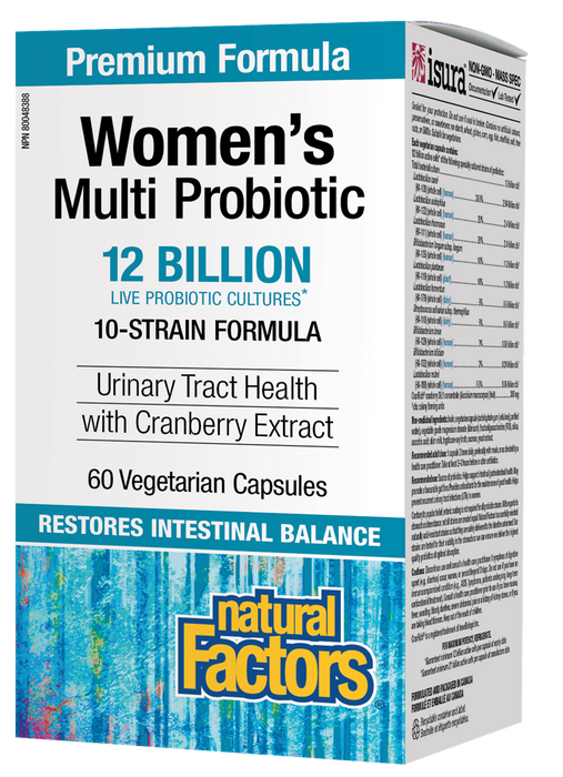 Natural Factors Women’s Multi Probiotic with CranRich  60 capsules. For Urinary Tract Infections