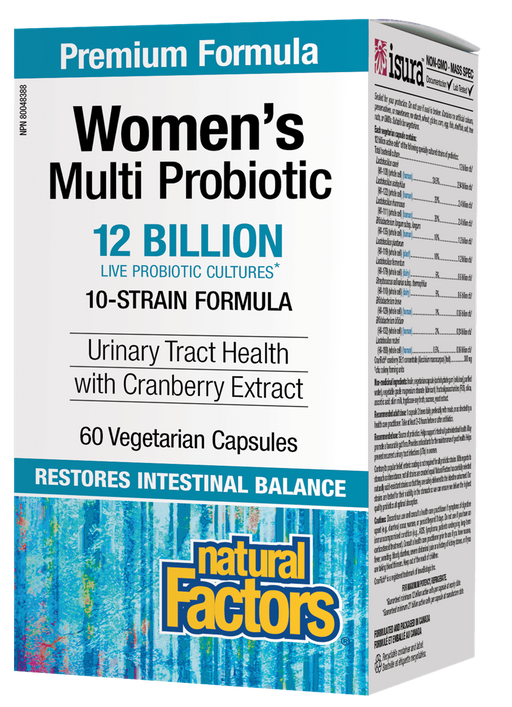 Natural Factors Women’s Multi Probiotic with CranRich  60 capsules. For Urinary Tract Infections