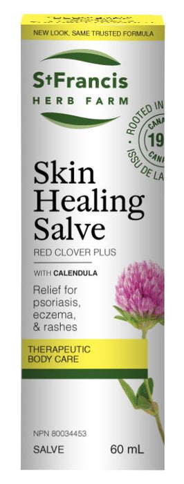 St Francis Skin Healing Salve (formerly Red Clover Plus Salve) 60ml. For Itchiness and Skin Irritations