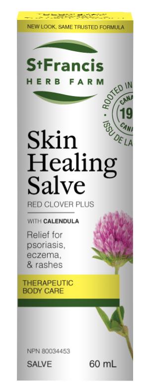 St Francis Skin Healing Salve (formerly Red Clover Plus Salve) 60ml. For Itchiness and Skin Irratations